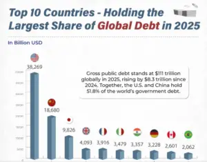 Top 10 Countries Global Debt 2025